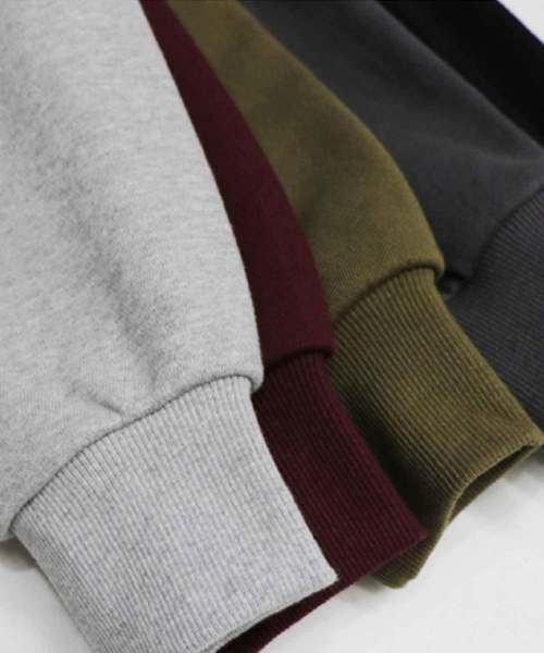 M y u(ミュー)の「裾フレア裏毛プルオーバー(Tシャツ/カットソー・レディース・ブラック/カーキ/ボルドー/パープル/グレイッシュベージュ/アイボリー/グレー/サックスブルー・M)」の18枚目の写真