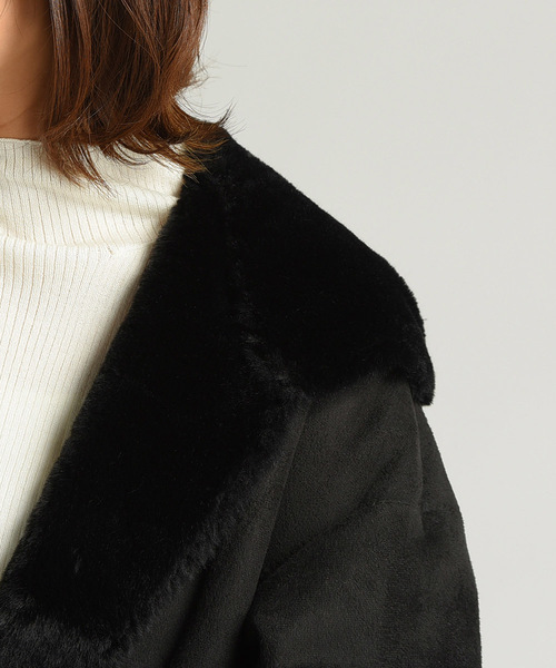 Willful by lipstar（ウィルフル バイ リップスター）の「【Willful by lipstar】フェイクファームートンコート（ムートンコート・レディース・ブラック/ベージュ・M）」の12枚目の写真