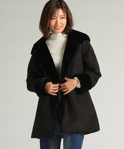 Willful by lipstar（ウィルフル バイ リップスター）の「【Willful by lipstar】フェイクファームートンコート（ムートンコート・レディース・ブラック/ベージュ・M）」の15枚目の写真