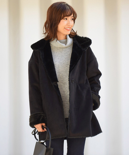 Willful by lipstar（ウィルフル バイ リップスター）の「【Willful by lipstar】フェイクファームートンコート（ムートンコート・レディース・ブラック/ベージュ・M）」の16枚目の写真