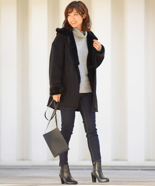 Willful by lipstar（ウィルフル バイ リップスター）の「【Willful by lipstar】フェイクファームートンコート（ムートンコート・レディース・ブラック/ベージュ・M）」の20枚目の写真