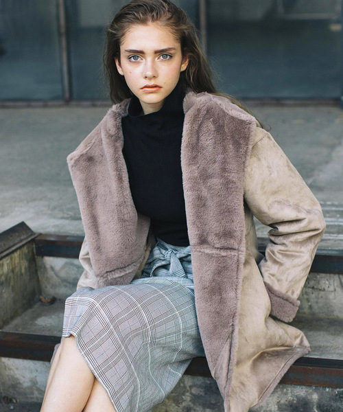 Willful by lipstar（ウィルフル バイ リップスター）の「【Willful by lipstar】フェイクファームートンコート（ムートンコート・レディース・ブラック/ベージュ・M）」の14枚目の写真