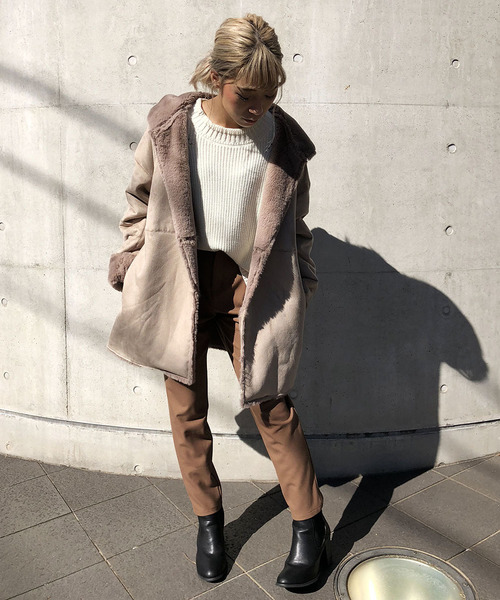 Willful by lipstar（ウィルフル バイ リップスター）の「【Willful by lipstar】フェイクファームートンコート（ムートンコート・レディース・ブラック/ベージュ・M）」の18枚目の写真