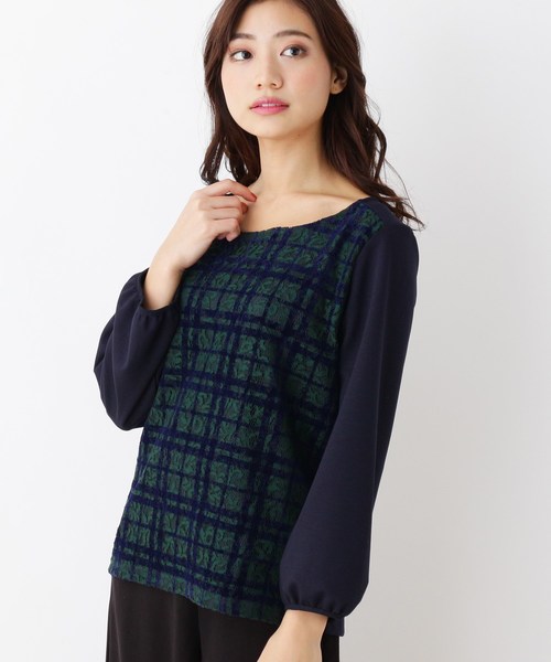フロッキーチェックレースプルオーバー フロッキーチェックレースプルオーバー
