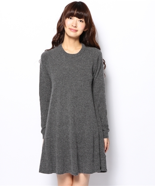 Ray BEAMS(レイビームス)の「◎□Ray BEAMS / クルーネックフレアーニットワンピース(ワンピース・レディース・オフホワイト/グレー/インディゴブルー/ベージュ・ONE SIZE)」の5枚目の写真