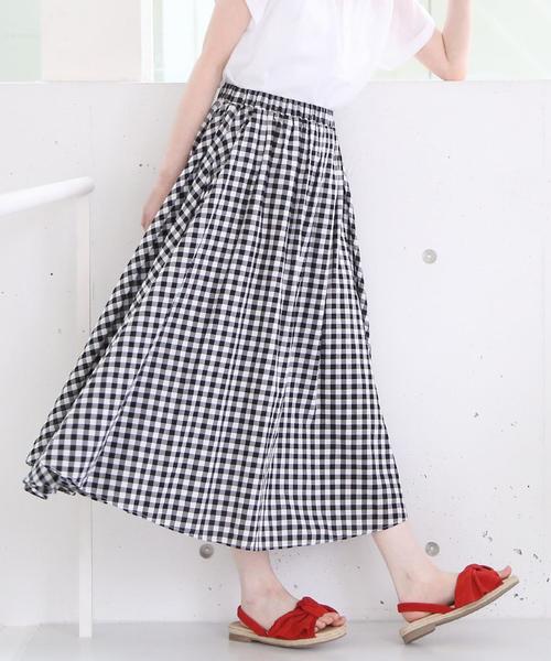 coen（コーエン）の「【19SS新作・Market】チェックマキシスカート（スカート・レディース・パープル/ブラック・FREE）」の2枚目の写真