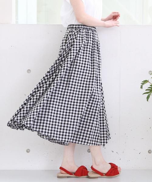 coen（コーエン）の「【19SS新作・Market】チェックマキシスカート（スカート・レディース・パープル/ブラック・FREE）」の3枚目の写真