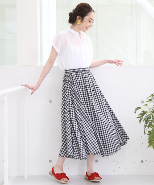 coen（コーエン）の「【19SS新作・Market】チェックマキシスカート（スカート・レディース・パープル/ブラック・FREE）」の4枚目の写真