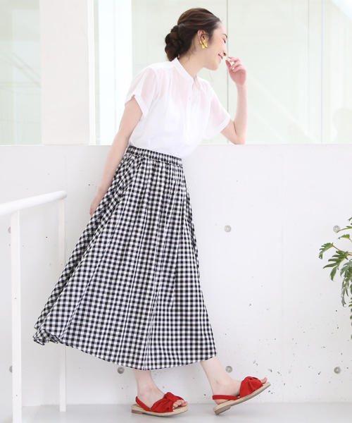 coen（コーエン）の「【19SS新作・Market】チェックマキシスカート（スカート・レディース・パープル/ブラック・FREE）」の5枚目の写真