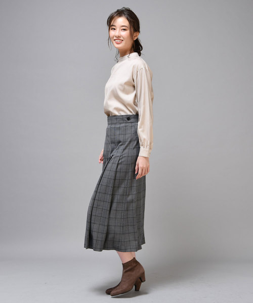 un dix cors（アンディコール）の「チェックラップスカート（スカート・レディース・ベージュ/チャコールグレー・FREE）」の14枚目の写真