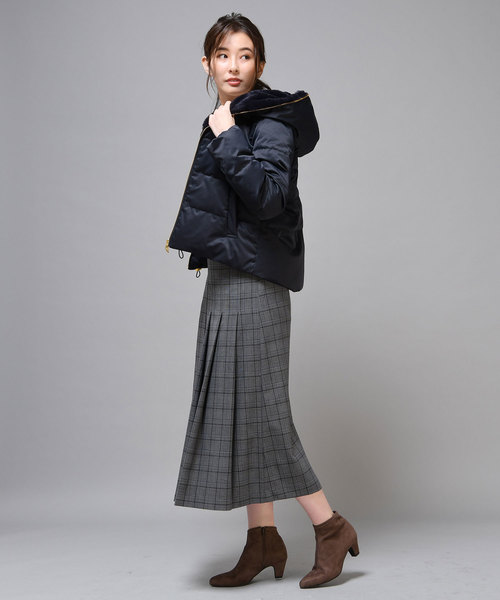 un dix cors（アンディコール）の「チェックラップスカート（スカート・レディース・ベージュ/チャコールグレー・FREE）」の12枚目の写真