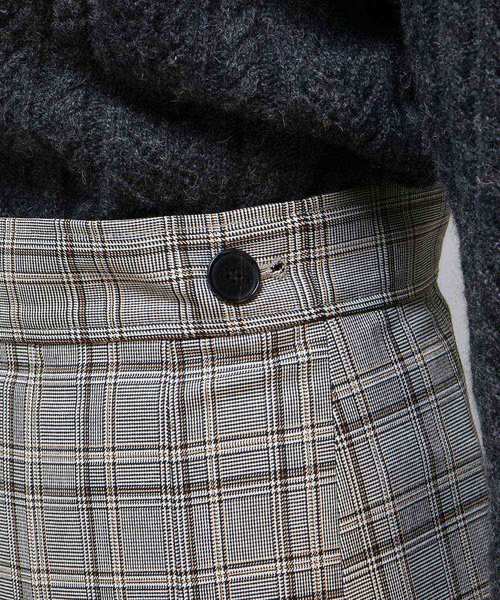 un dix cors（アンディコール）の「チェックラップスカート（スカート・レディース・ベージュ/チャコールグレー・FREE）」の6枚目の写真