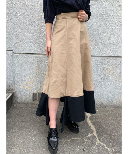 MURUA（ムルーア）の「ヘムカットフレアスカート【ベイカースカート】（スカート・レディース・ブラック/ベージュ/カーキ・FREE）」の10枚目の写真