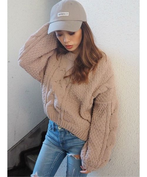 GYDA(ジェイダ)の「ボリュームスリーブニットTOPS(ニット/セーター・レディース・ベージュ/カーキ/ピンク・FREE)」の3枚目の写真