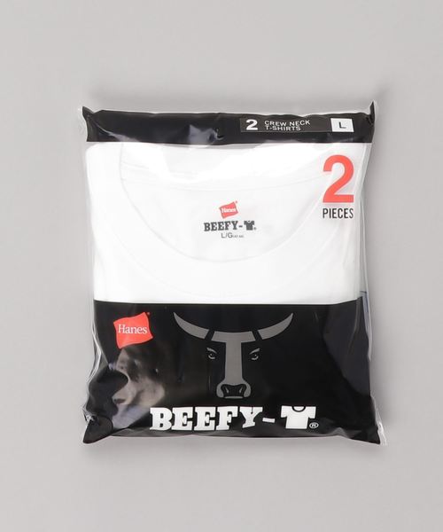 HANES（ヘインズ）の「Tシャツ ビーフィー BEEFY T-SHIRT 2P H5180-2 メンズ カットソー（Tシャツ/カットソー・メンズ・ホワイト/ブラック/グレー・SMALL/MEDIUM/LARGE/X-LARGE）」の10枚目の写真