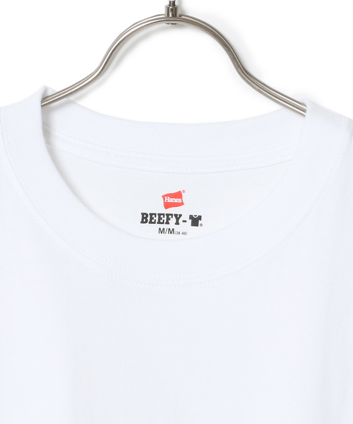 HANES（ヘインズ）の「Tシャツ ビーフィー BEEFY T-SHIRT 2P H5180-2 メンズ カットソー（Tシャツ/カットソー・メンズ・ホワイト/ブラック/グレー・SMALL/MEDIUM/LARGE/X-LARGE）」の8枚目の写真