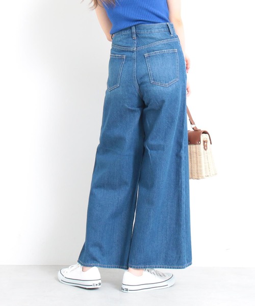 N.(N. Natural Beauty Basic)(エヌエヌナチュラルビューティーベーシック)の「パラツォデニム(デニムパンツ・レディース・ネイビー/ブルー/ホワイト・MEDIUM/SMALL)」の3枚目の写真