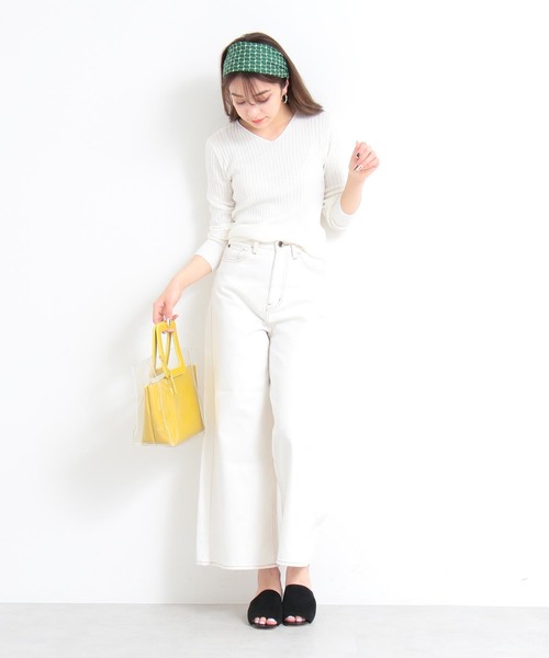 N.(N. Natural Beauty Basic)(エヌエヌナチュラルビューティーベーシック)の「パラツォデニム(デニムパンツ・レディース・ネイビー/ブルー/ホワイト・MEDIUM/SMALL)」の10枚目の写真
