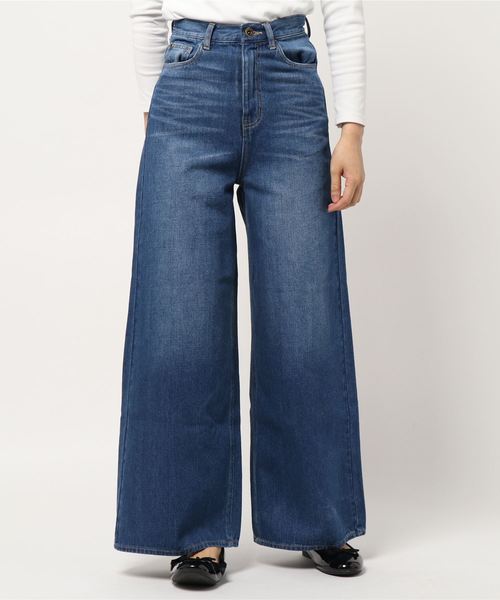 N.(N. Natural Beauty Basic)(エヌエヌナチュラルビューティーベーシック)の「パラツォデニム(デニムパンツ・レディース・ネイビー/ブルー/ホワイト・MEDIUM/SMALL)」の6枚目の写真