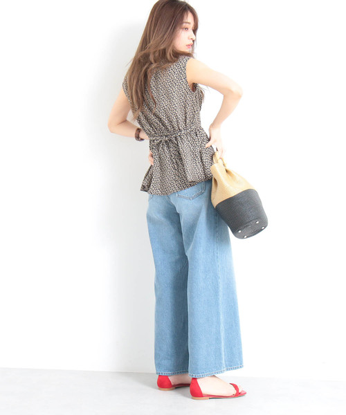 N.(N. Natural Beauty Basic)(エヌエヌナチュラルビューティーベーシック)の「パラツォデニム(デニムパンツ・レディース・ネイビー/ブルー/ホワイト・MEDIUM/SMALL)」の11枚目の写真