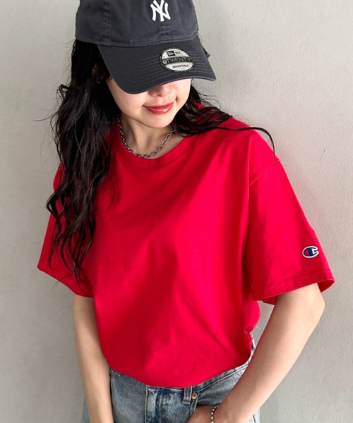 Champion(チャンピオン)の「【お気に入り数12万人突破】Champion Authentic T-SHIRTS/チャンピオン サイズ展開多数 コットン 無地 1/2スリーブ 半袖 Tシャツ(Tシャツ/カットソー・レディース・ホワイト/ネイビー/グレー/ブラック/ダークグリーン/パープル/マルーン/サンドベージュ/アッシュグレー/ライトブルー/レッド/チャコールグレー/ダークパープル/ブルー/レッド系その他・S/M/L/XL/XXL)」の14枚目の写真