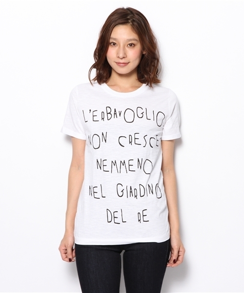 PLST（プラステ）の「Happiness is a 10＄ tee カットソー（Tシャツ/カットソー・レディース・ホワイト・SMALL）」の2枚目の写真