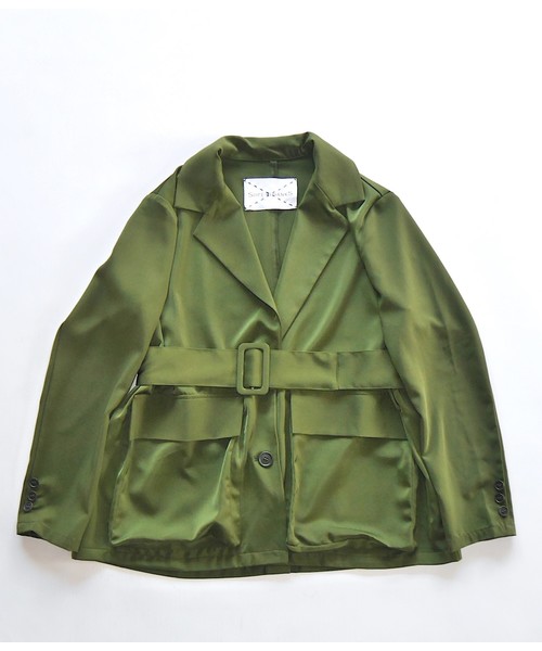 SUPERTHANKS(スーパーサンクス)の「カーゴポケットジャケット(テーラードジャケット・レディース・グリーン/ネイビー・SMALL/MEDIUM)」の6枚目の写真