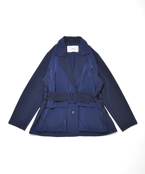 SUPERTHANKS(スーパーサンクス)の「カーゴポケットジャケット(テーラードジャケット・レディース・グリーン/ネイビー・SMALL/MEDIUM)」の4枚目の写真
