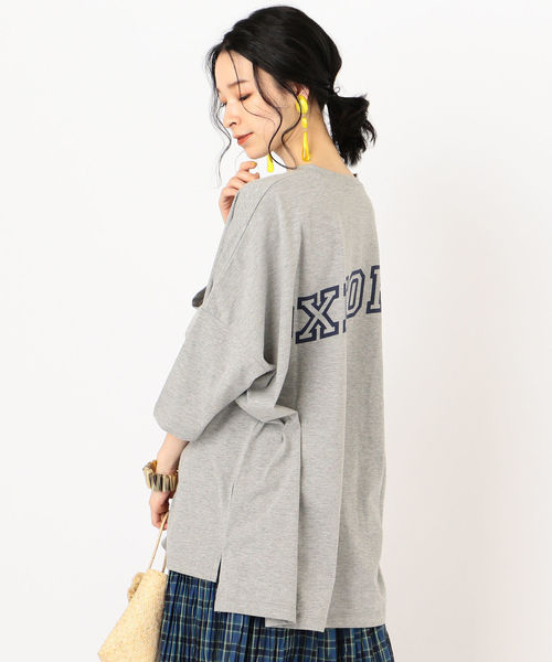SHIPS(シップス)の「カレッジビッグTee(Tシャツ/カットソー・レディース・オフホワイト/ダークグレー/ネイビー・ONE SIZE)」の17枚目の写真