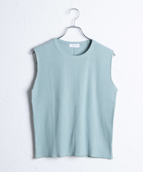 WEGO(ウィゴー)の「WEGO VINTAGE/テレコバックスリットノースリーブTシャツ(Tシャツ/カットソー・レディース・グリーン系その他/ライトベージュ/ブラック・FREE)」の3枚目の写真