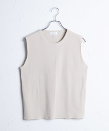 WEGO VINTAGE/テレコバックスリットノースリーブTシャツ