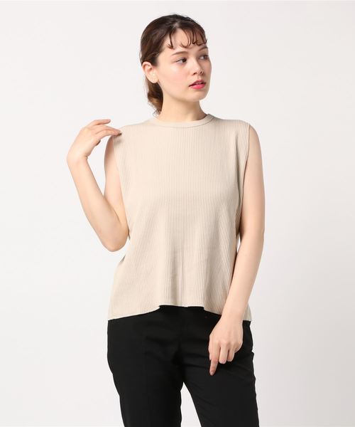 WEGO(ウィゴー)の「WEGO VINTAGE/テレコバックスリットノースリーブTシャツ(Tシャツ/カットソー・レディース・グリーン系その他/ライトベージュ/ブラック・FREE)」の7枚目の写真