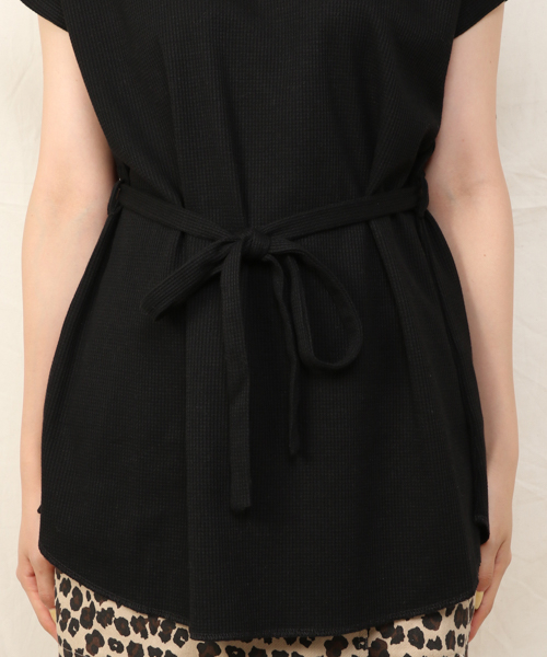 Heather（ヘザー）の「ワッフルノースリーブチュニック 849121（Tシャツ/カットソー・レディース・ブラック/ベージュ/アイボリー・FREE）」の9枚目の写真