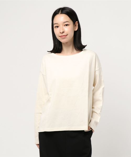 earth music&ecology（アースミュージックアンドエコロジー）の「ボートネック長袖プルオーバー（Tシャツ/カットソー・レディース・チャコールグレー/ブラック/アイボリー/モカ・M/L）」の9枚目の写真