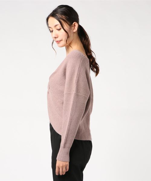 ENVYM（アンビー）の「２ＷＡＹ ＴＷＩＳＴ ＫＮＩＴ（ニット/セーター・レディース・ブラック/ベージュ/グレー・FREE）」の4枚目の写真