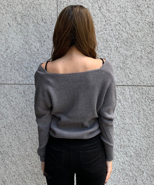 ENVYM（アンビー）の「２ＷＡＹ ＴＷＩＳＴ ＫＮＩＴ（ニット/セーター・レディース・ブラック/ベージュ/グレー・FREE）」の9枚目の写真