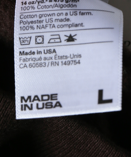 JOURNAL STANDARD（ジャーナルスタンダード）の「【LA APPAREL / ロサンゼルスアパレル】 14oz. Heavy Fleece Pullover C（Tシャツ/カットソー・メンズ・ブラウン/Red・SMALL/MEDIUM/LARGE/X-LARGE）」の14枚目の写真