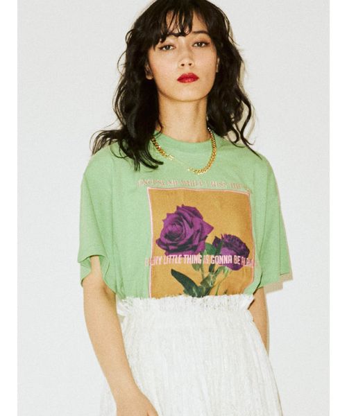 jouetie（ジュエティ）の「フォトBIG T（Tシャツ/カットソー・レディース・ブラック/オフホワイト/グリーン・MEDIUM）」の3枚目の写真