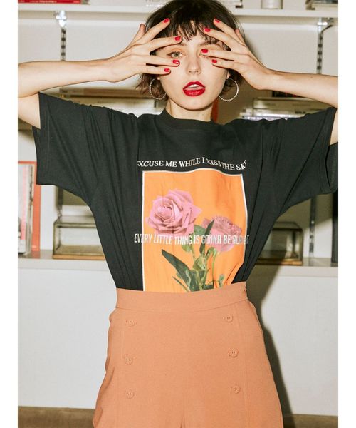 jouetie（ジュエティ）の「フォトBIG T（Tシャツ/カットソー・レディース・ブラック/オフホワイト/グリーン・MEDIUM）」の7枚目の写真