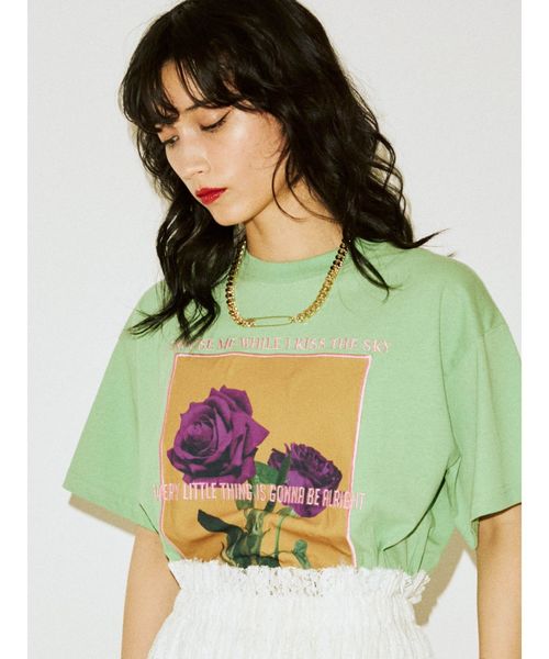 jouetie（ジュエティ）の「フォトBIG T（Tシャツ/カットソー・レディース・ブラック/オフホワイト/グリーン・MEDIUM）」の13枚目の写真