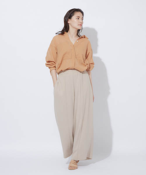 qualite（カリテ）の「シアーポケットシャツブラウス（シャツ/ブラウス・レディース・アイボリー/キャメル/モスグリーン・38）」の6枚目の写真