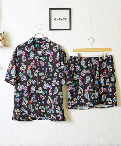 WESTSEA（ウエストシー）の「WEB限定　別注 デザイン柄半袖開襟シャツ＆ショーツセットアップ（セットアップ・メンズ・ブルー系その他/その他15/グレー系その他2/その他2/その他10/ブラック×ブルー/ベージュ系その他/その他11/ブルー系その他2/ブラック×ピンク/ホワイト系その他7/ブラック系その他7/その他/その他1/ブラック系その他5/ホワイト×レッド/ブラック×レッド/グレー系その他/ホワイト×ブラック/ブラック×ホワイト/ホワイト系その他5/ホワイト系その他4/ブラック系その他4/ブラウン系その他/その他12/その他13/その他14/ブラック系その他/ホワイト系その他2/ネイビー/ブラック系その他2/ホワイト系その他3/ブラック系その他3/オフホワイト/グレー/ブラウン/ブラック/ホワイト系その他/その他7/その他8/その他9/ブラウン系その他2/ホワイト/レッド/その他4/その他5/ホワイト系その他6/アイボリー/その他3/その他6/レッド系その他/ブルー系その他3/ベージュ・M/L/XL）」の14枚目の写真