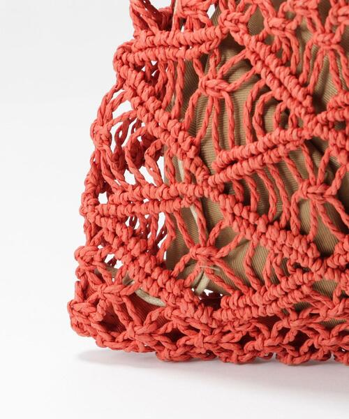 BEAUTY&YOUTH UNITED ARROWS（ビューティーアンドユースユナイテッドアローズ）の「BY ペーパークロシェミニトートバッグ -2WAY- о（トートバッグ・レディース・その他1/レッド・FREE）」の9枚目の写真