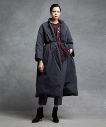 【良品】定価18万　Drawer ノーステッチベルトダウンコート　グレー Drawer（ドゥロワー）の「Drawer ノーステッチベルトダウン