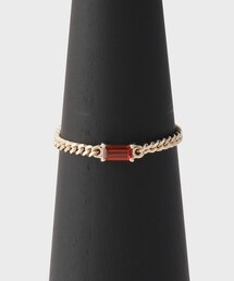 K10カラーストーン（ガーネット）キヘイチェーンリング