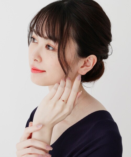 COCOSHNIK(ココシュニック)の「K10カラーストーン(ガーネット)キヘイチェーンリング(リング・レディース・ホワイト系1・10号/13号/16号)」の10枚目の写真