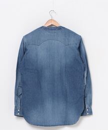 ESTNATION silvain sylvianノーカラーシャツ 青 M 美品 ESTNATION &frasl; ナイロンレギュラーカラーシャツ｜ESTNATION ONLINE STORE