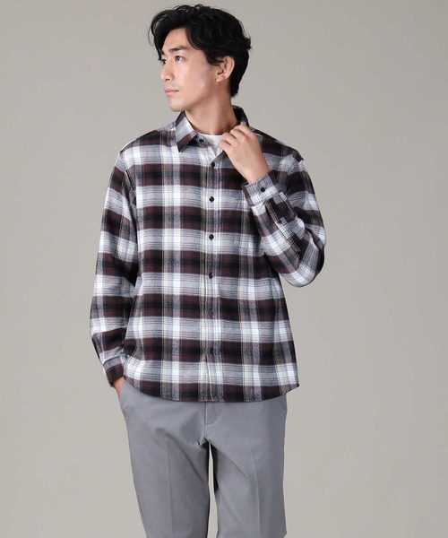 BACK NUMBER（バックナンバー）の「【BACK NUMBER】ネルレギュラーチェック（シャツ/ブラウス・メンズ・ライトブラウン/オレンジ・L/S/M/XL）」の22枚目の写真