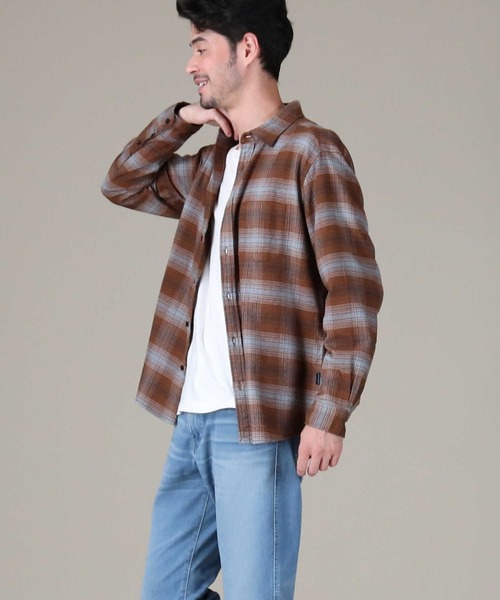 BACK NUMBER（バックナンバー）の「【BACK NUMBER】ネルレギュラーチェック（シャツ/ブラウス・メンズ・ライトブラウン/オレンジ・L/S/M/XL）」の6枚目の写真