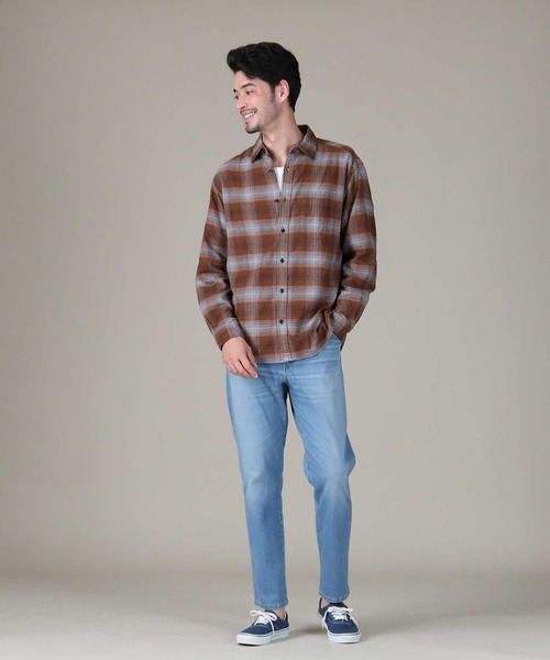 BACK NUMBER（バックナンバー）の「【BACK NUMBER】ネルレギュラーチェック（シャツ/ブラウス・メンズ・ライトブラウン/オレンジ・L/S/M/XL）」の8枚目の写真